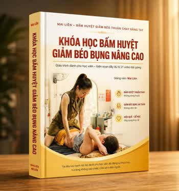 Bìa sách Khóa Học Bấm Huyệt Giảm Béo Bụng Nâng Cao - giảng viên Mai Liên