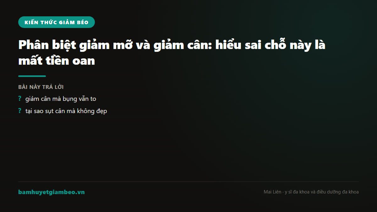 Minh hoa phân biệt giảm mỡ và giảm cân qua chỉ số cân nặng và vòng eo